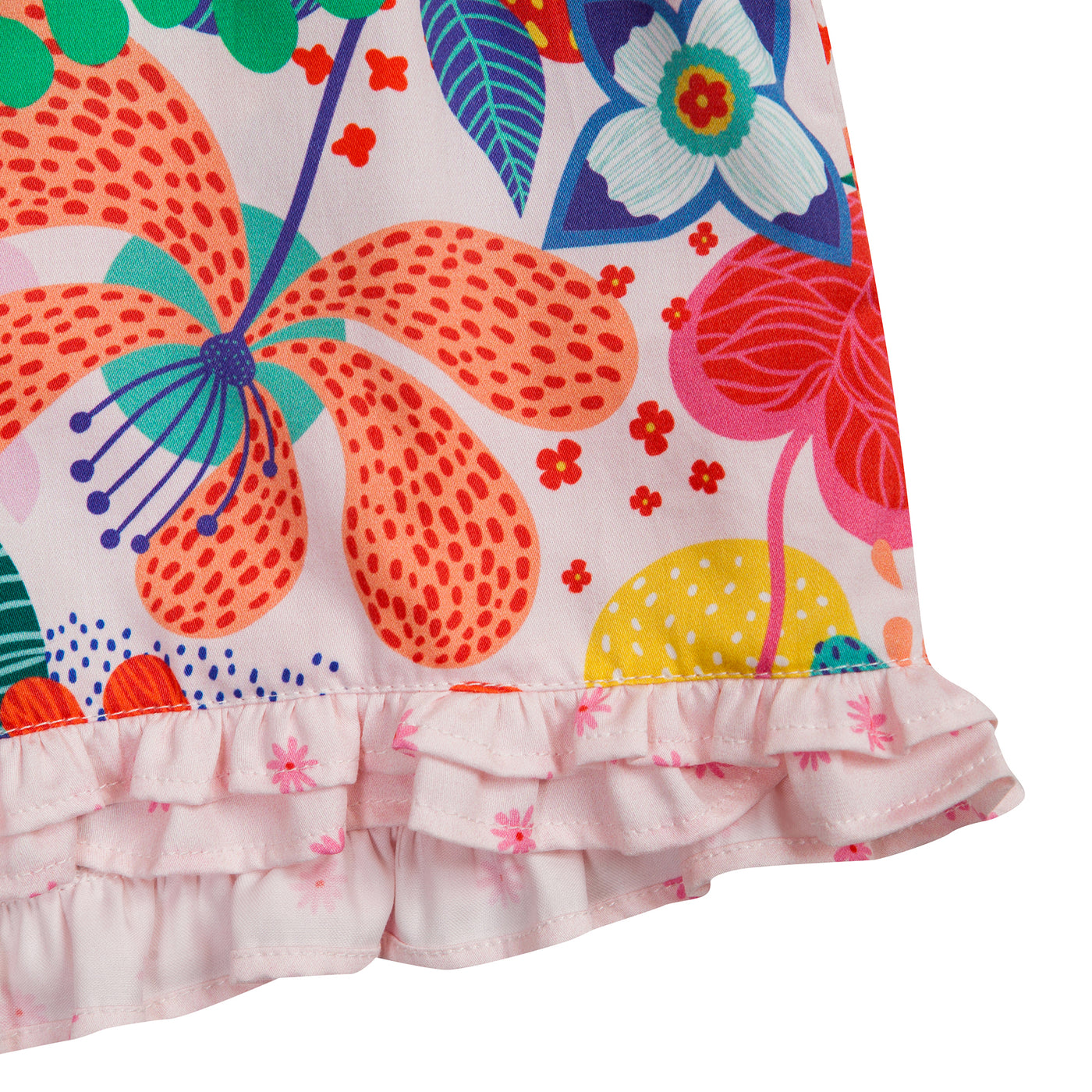 Памучни къси панталони с декоративна къдрица на крачолите